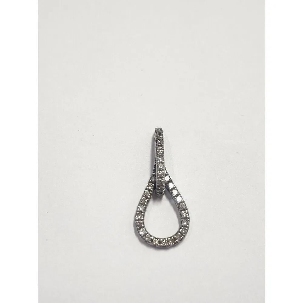 Sterling Silver Teardrop Diamond Pendant 925